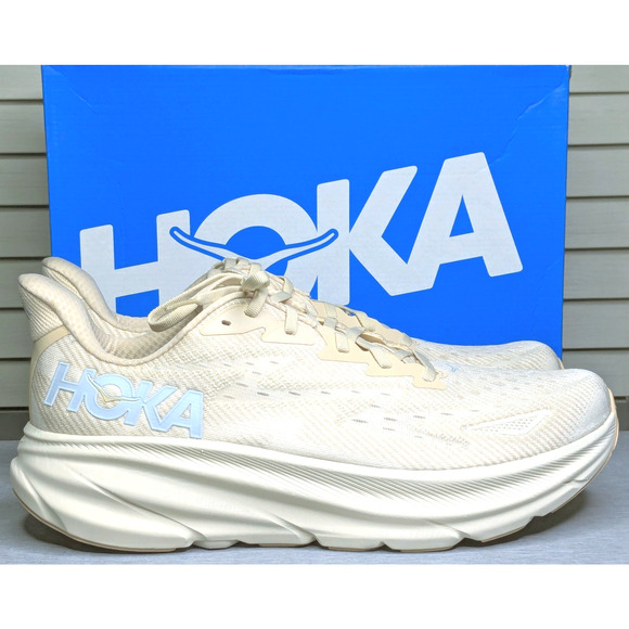 Hoka One One Shoes Mens 13 Beige Sand Clifton 9 NEW 1127895-SSEG Running Sneaker - Picture 5 of 11